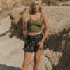 Dahlia High Waisted Swim Shorts | Ruffled Floral Swim Shorts with Built In Liner 24 Dahlia High Waisted Swim Shorts | Ruffled Floral Swim Shorts with Built In Liner