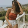 Sandstone Top | Adjustable Tie Back Tankini Top