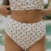 Rosie High Waisted Bottoms | Red Dainty Floral Full Coverage Swim Bottoms 21 Rosie High Waisted Bottoms | Red Dainty Floral Full Coverage Swim Bottoms