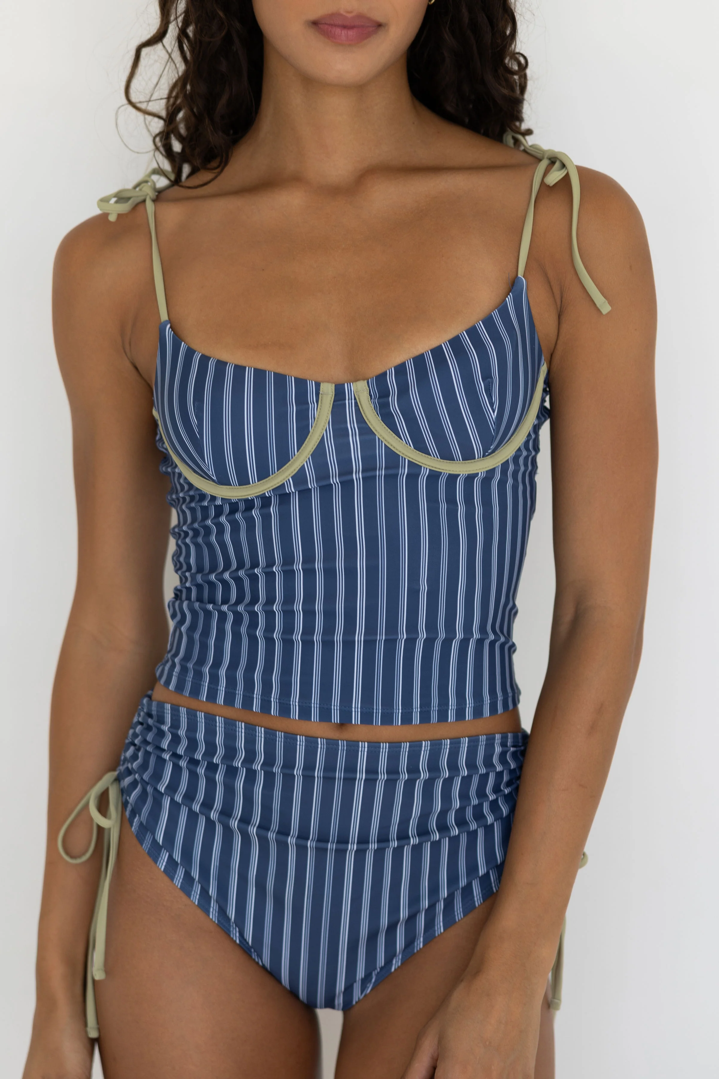 Harbor Tankini Top | Blue Green Retro Striped Underwire Modest Tankini Top 2 Harbor Tankini Top | Blue Green Retro Striped Underwire Modest Tankini Top