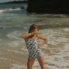 Aruba Bodysuit | White & Black Floral Open Back Swim Bodysuit with Shorts 21 Aruba Bodysuit | White & Black Floral Open Back Swim Bodysuit with Shorts