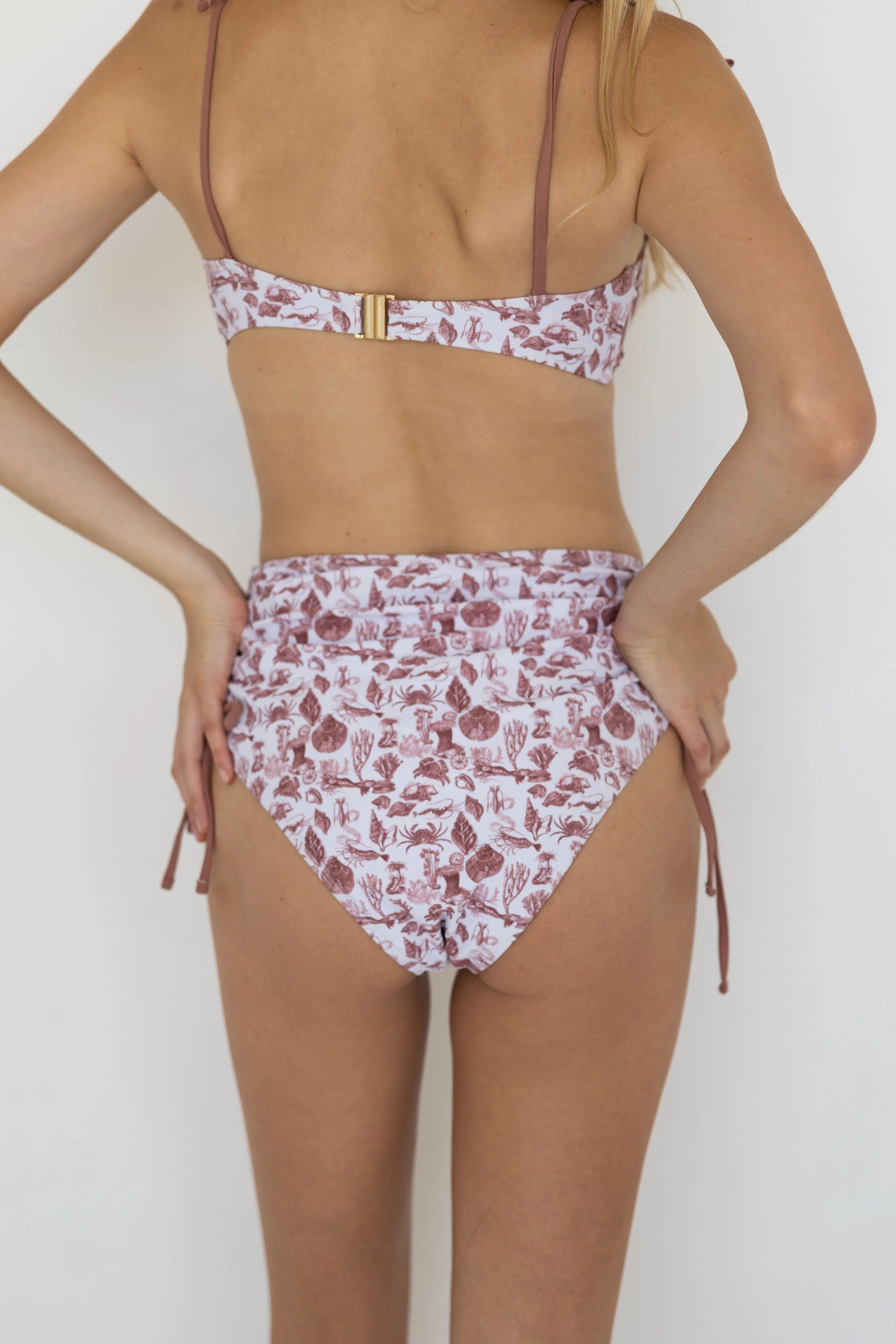Marina High Waisted Bottoms | Adjustable Tie Coastal Print Swim Bottoms 10 Marina High Waisted Bottoms | Adjustable Tie Coastal Print Swim Bottoms