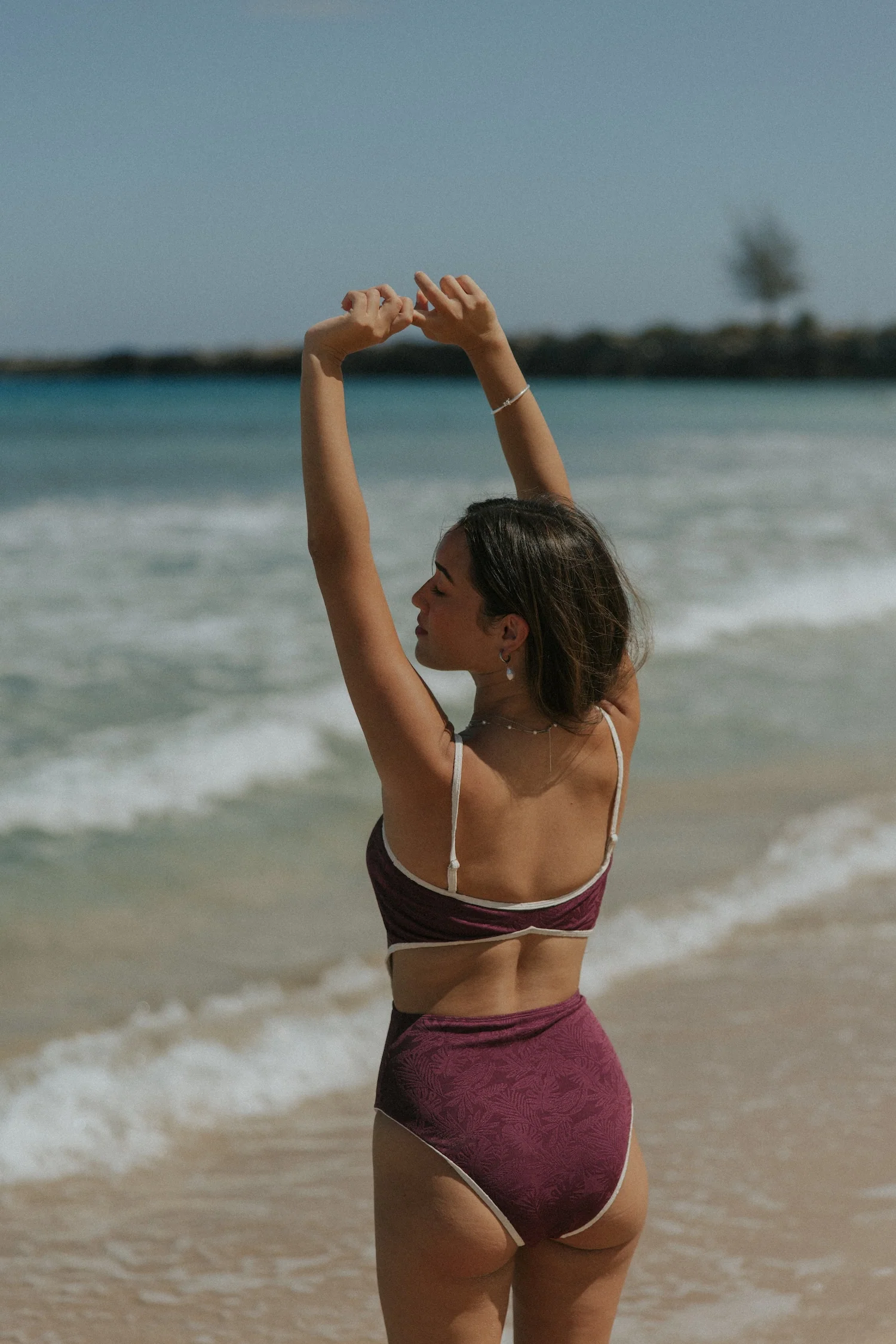 Venus One Piece Swimsuit | Burgundy Floral Textured One Piece Swimsuit 3 Venus One Piece Swimsuit | Burgundy Floral Textured One Piece Swimsuit