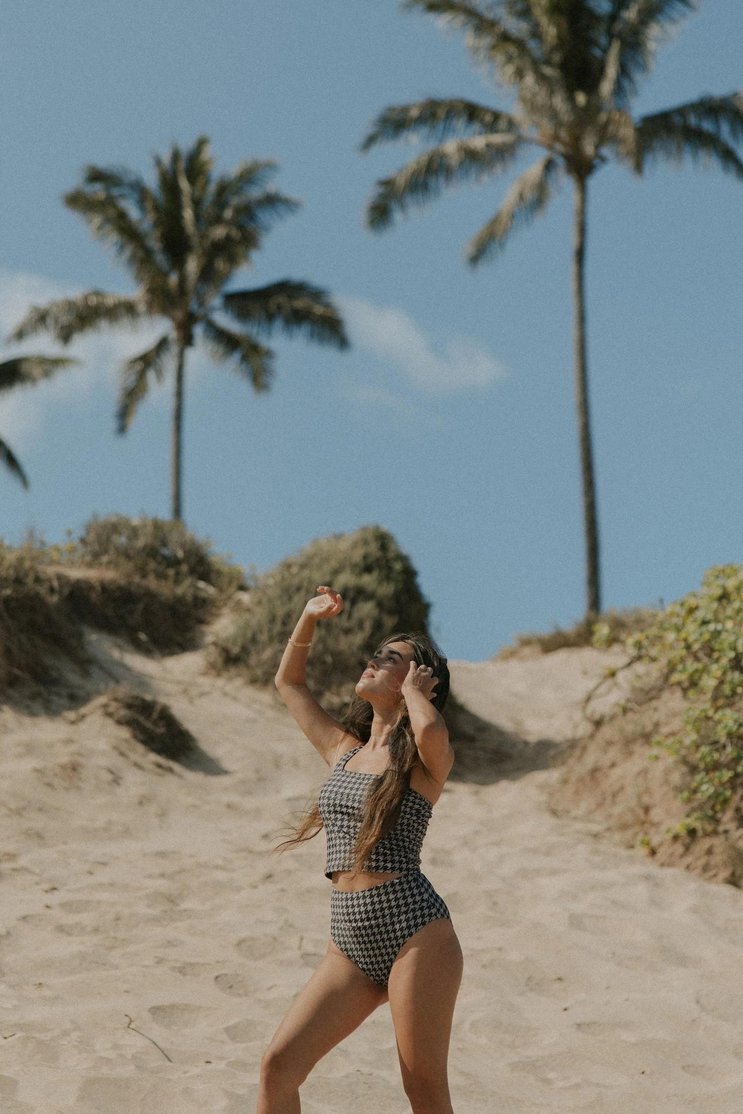 Bristol Tankini Top | One Shoulder Houndstooth Straight Neck Swim Top 5 Bristol Tankini Top | One Shoulder Houndstooth Straight Neck Swim Top
