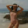 Calypso One Piece Swimsuit | Halter Neck Open Back Floral One Piece