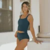 Laguna Top | Textured Square Neck Tankini Top