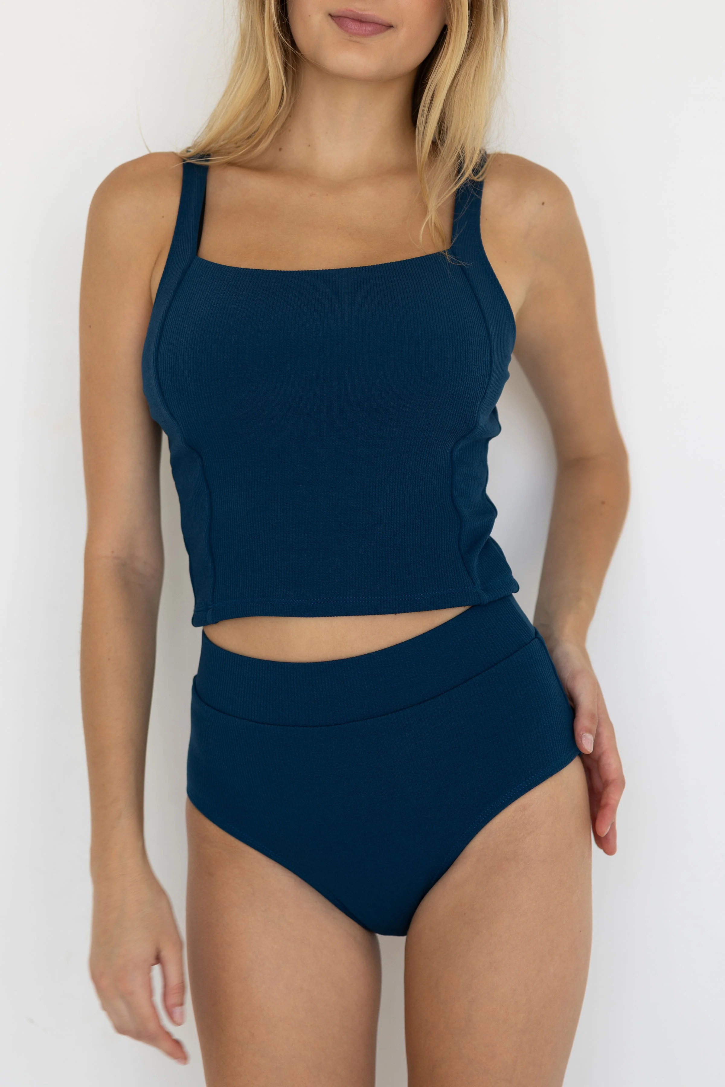 Laguna Top | Textured Square Neck Tankini Top