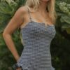 Caroline One Piece | Gingham Ruffle Swimsuit with Notch Neck
