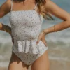 Amelia Top | Shirred White Floral Peplum Tankini Top 23 Amelia Top | Shirred White Floral Peplum Tankini Top