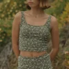 Savannah Top | Floral Textured Square Neck Tankini Top