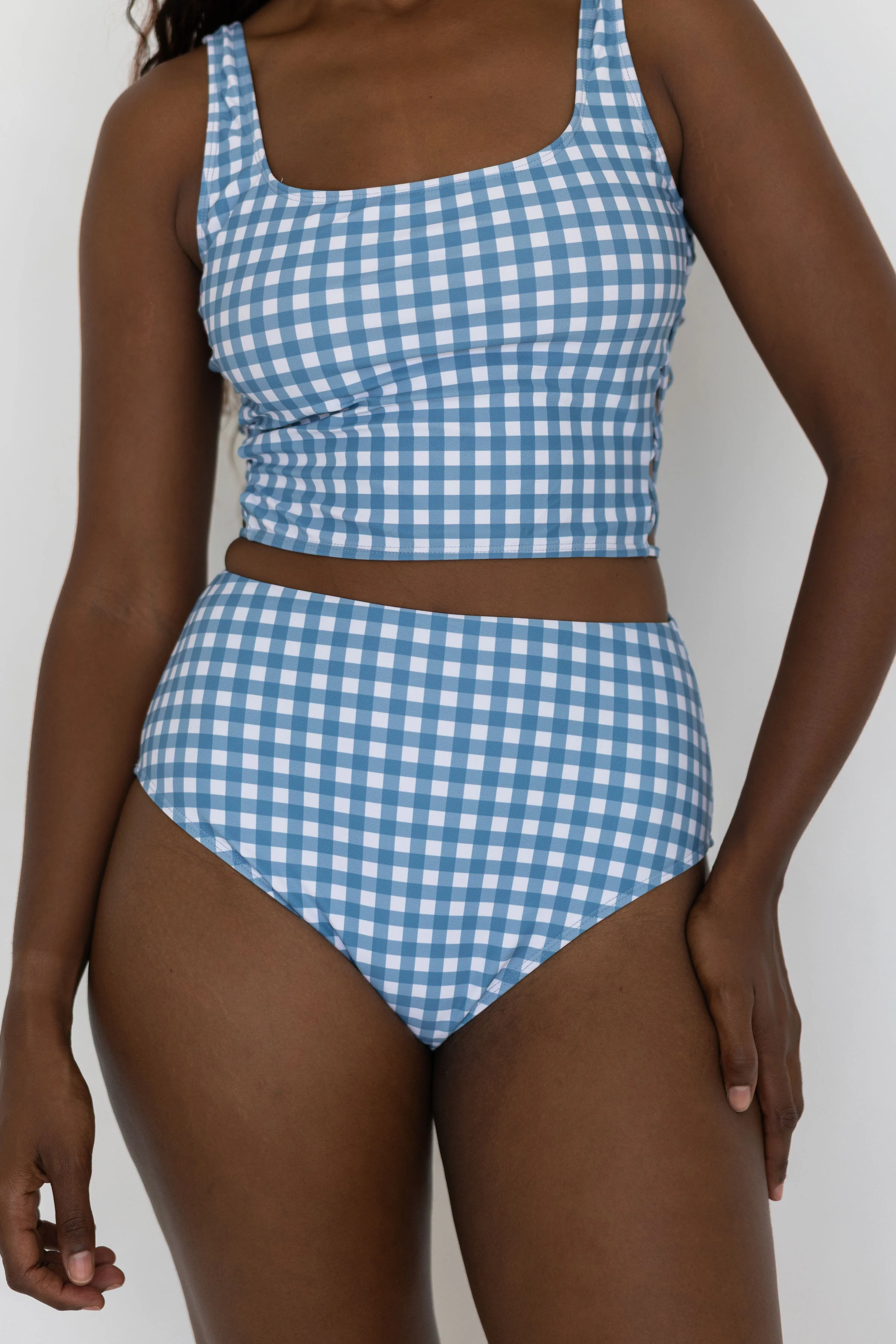 Georgia High Waisted Bottoms | Gingham Seamless Waist Bikini Bottoms 2 Georgia High Waisted Bottoms | Gingham Seamless Waist Bikini Bottoms