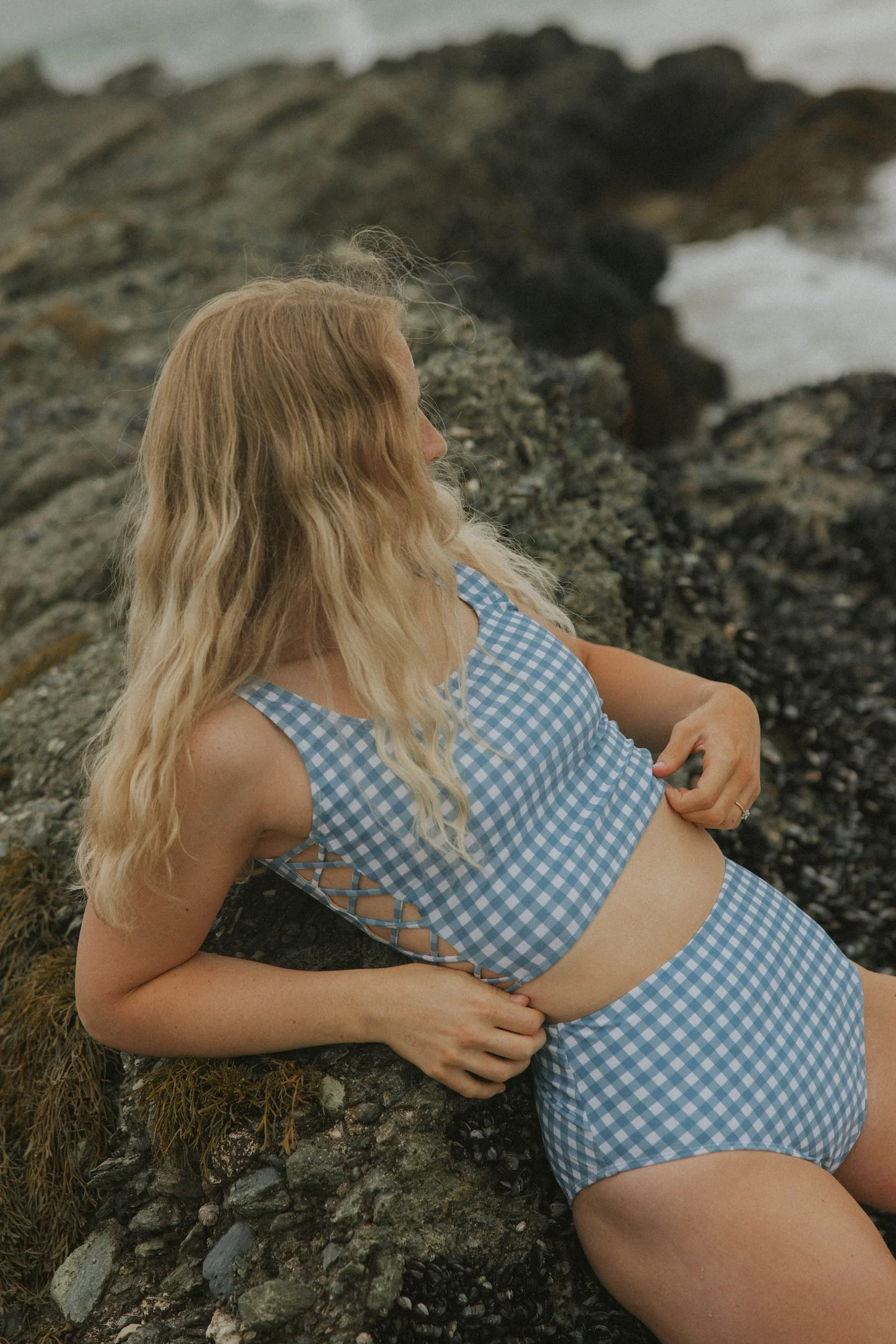 Georgia High Waisted Bottoms | Gingham Seamless Waist Bikini Bottoms 7 Georgia High Waisted Bottoms | Gingham Seamless Waist Bikini Bottoms